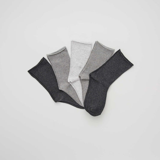 Lot de 5 paires de chaussettes gris