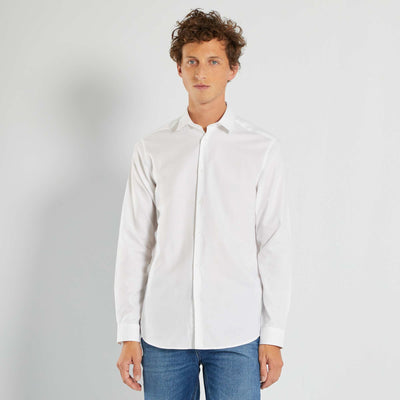 Chemise droite unie blanc