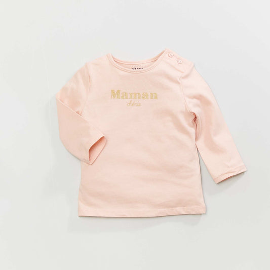 T-Shirt manches longues imprimé Rose
