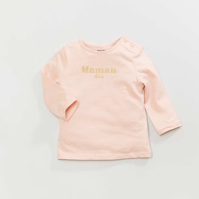 T-Shirt manches longues imprimé Rose