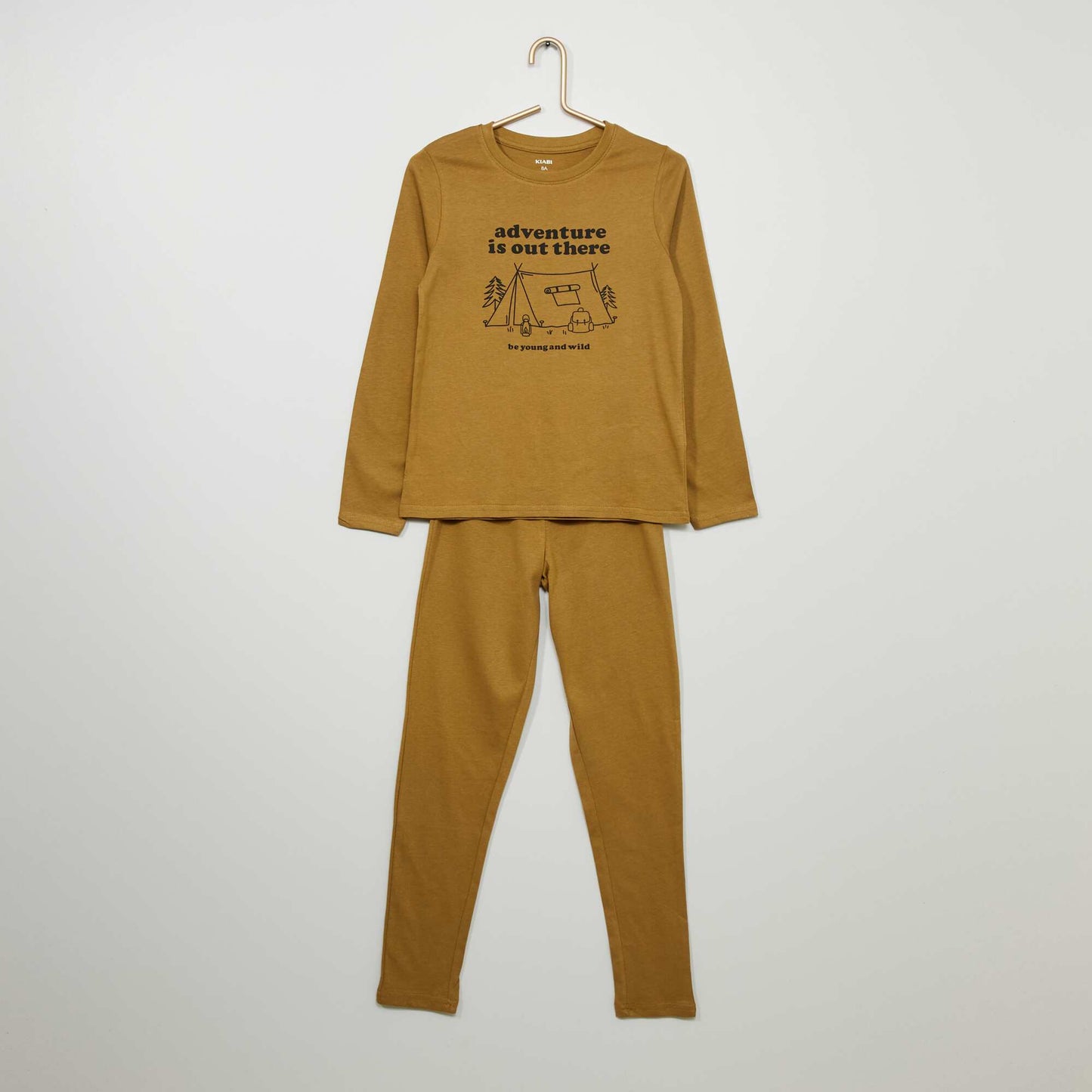 Pyjama long en jersey - 2 pièces Marron