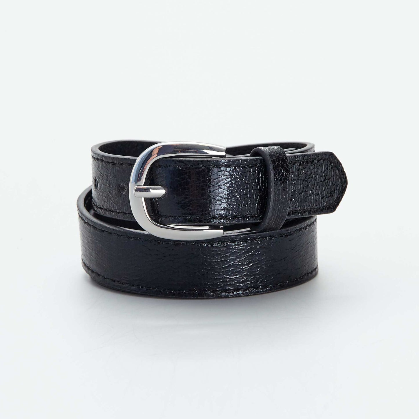 Ceinture texturée et irisée noir