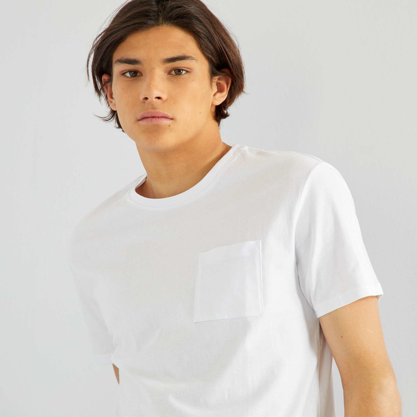 T*-shirt manches courtes avec poches poitrine blanc