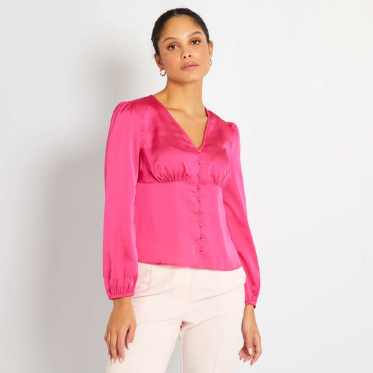 Chemisier satiné rose indien