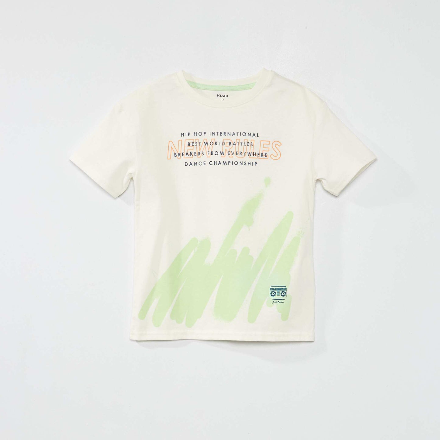 T-shirt imprimé à col rond Blanc