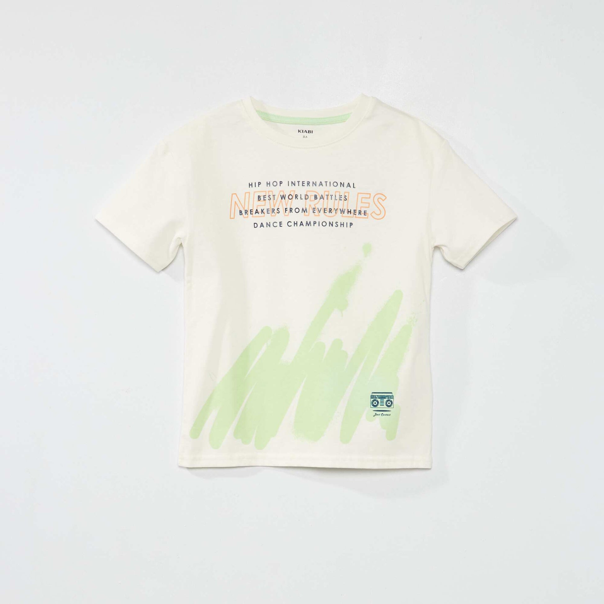 T-shirt imprimé à col rond Blanc