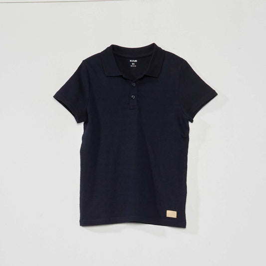 Polo en maille relief Bleu marine