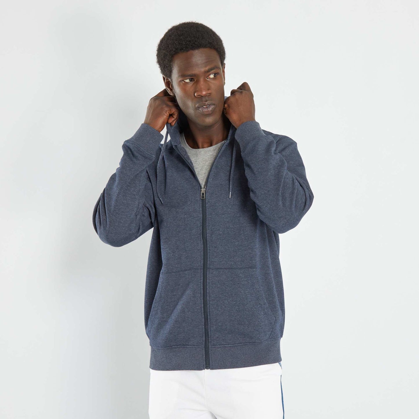 Sweat zippée à capuche Bleu marine