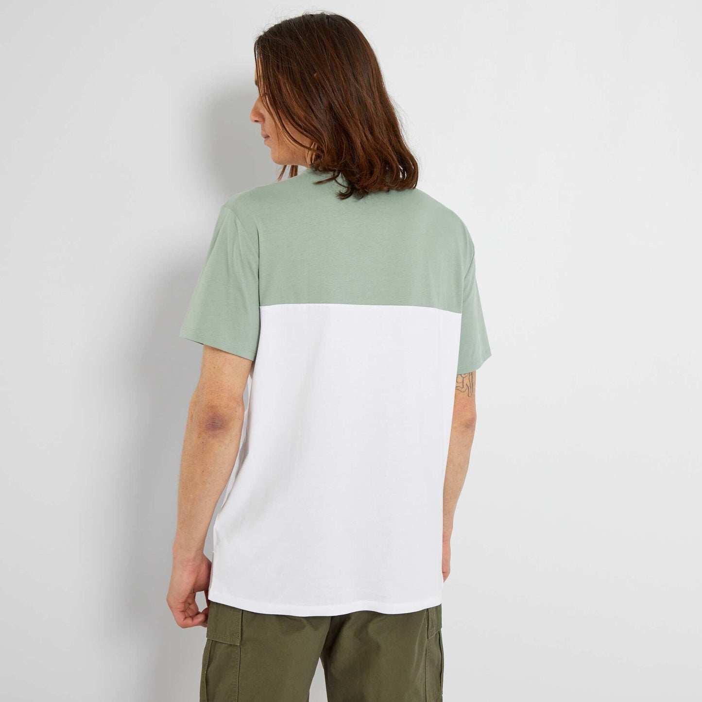 T-shirt en coton color-block Vert