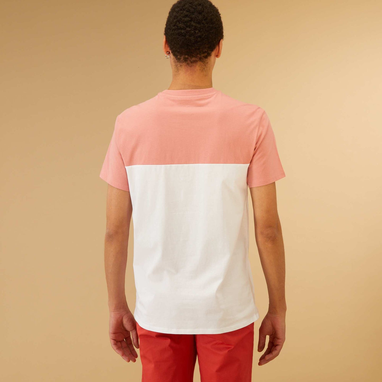 T-shirt en coton color-block Rose