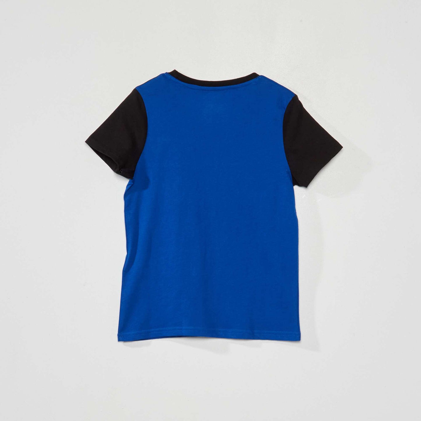 T-shirt en jersey color-block Noir/bleu
