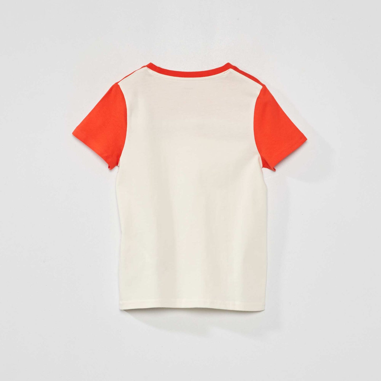 T-shirt en jersey color-block Blanc/rouge
